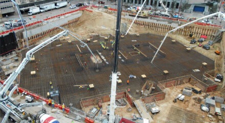 Construction site foundation